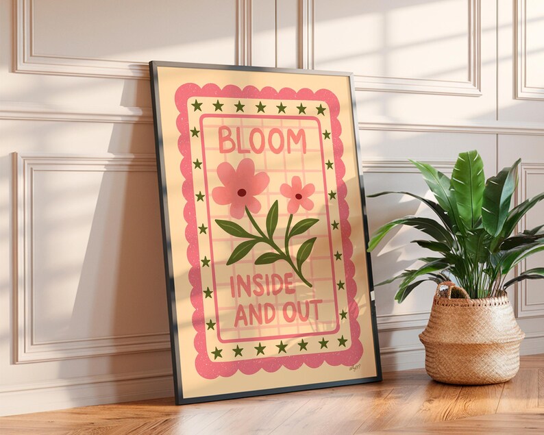 bloom inside and out wall art rolled on carpet for nursery decor