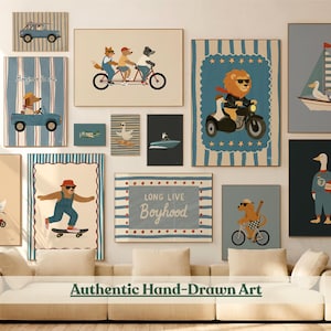 Kids Wall Art Bundle 100 Poster Set Nursery Decor Animal Prints Playroom Gallery Wall Vintage Illustration Collection Toddler Room Printable