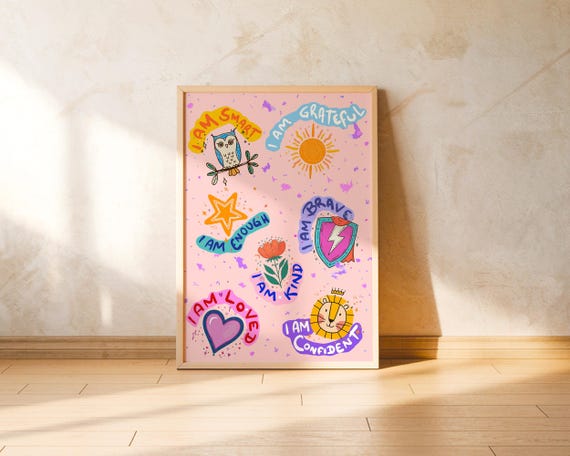 Positive Affirmation Wall Art For Kids Montessori Nursery Decor Growth Mindset Print Gentle Parenting Poster Emotional Intelligence Artwork