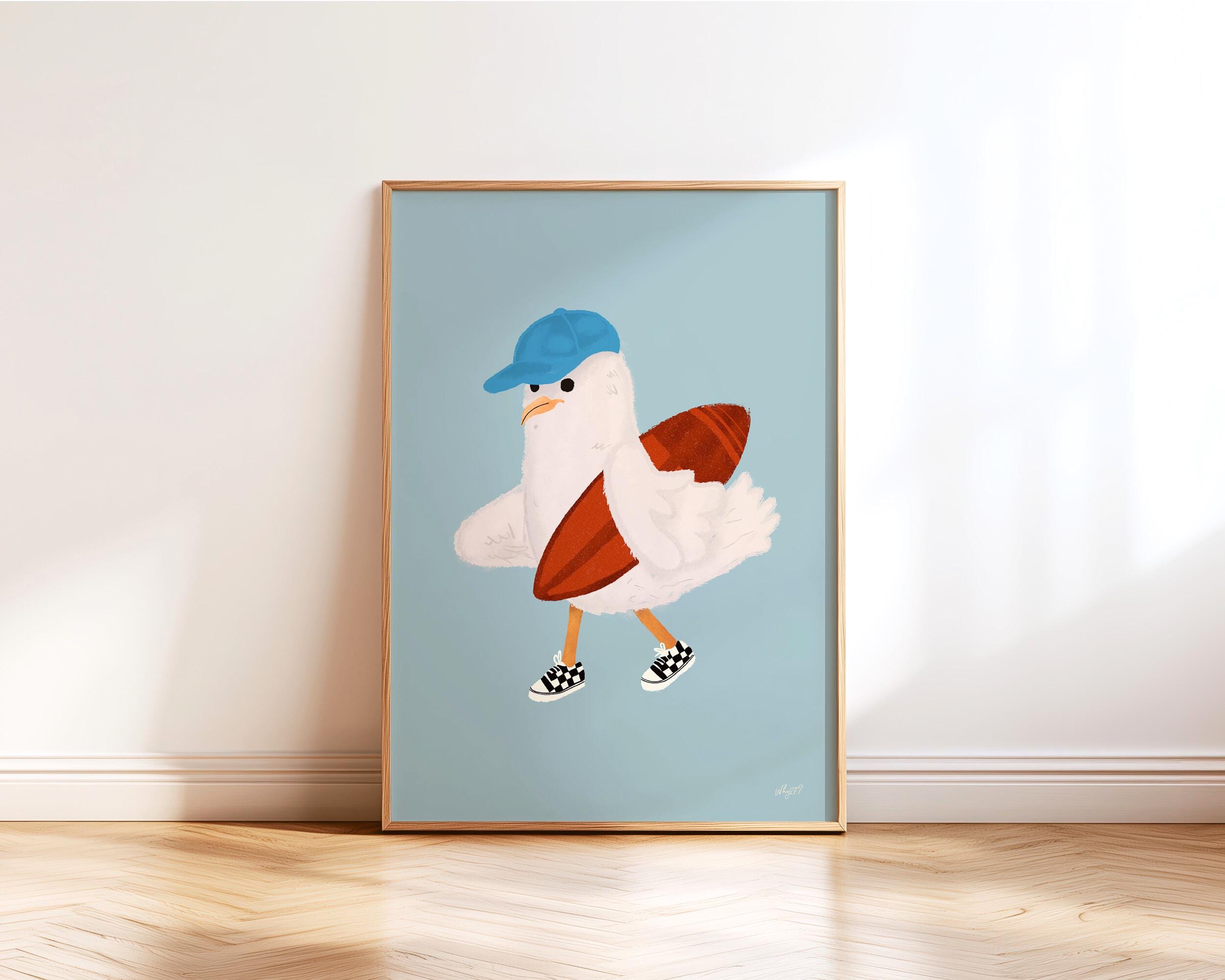 Duck Nursery Wall Art Poster for Kids Room Coastal Animal Illustration ...