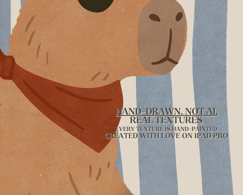 printable capybara scooter wall art instant download 7 standard ratios high resolution boys room poster blue stripe nursery