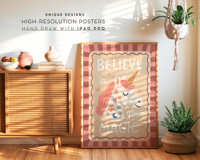 Empowering nursery print with positive message and vintage design