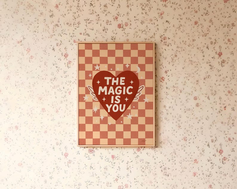 motivational self love poster for teen girl bedroom boho decor