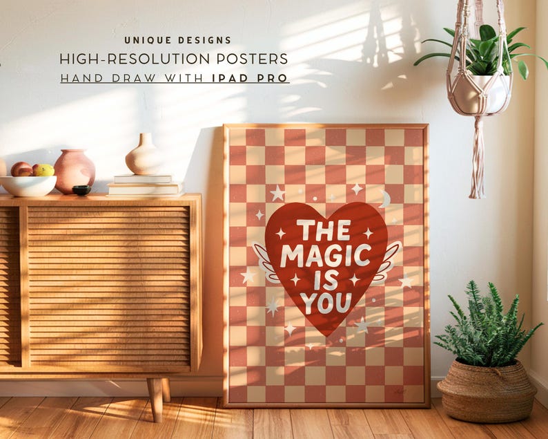 inspirational retro wall art perfect for dorm or bedroom decor