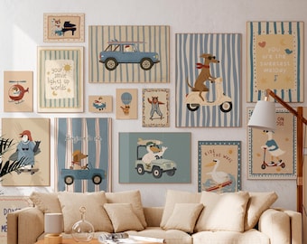 Pacchetto di 100 poster per la cameretta dei bambini, stampe da parete stampabili, decorazioni per la cameretta dei bambini, stampe Montessori per la sala giochi, regalo per baby shower, opere d'arte per bambini piccoli.