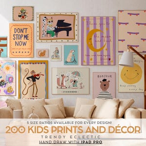 Ensemble d'affiches pour enfants, décoration murale pour salle de jeux, impressions bohèmes pour chambre d'enfant, style scandinave, illustrations dessinées à la main, œuvres d'art animales colorées