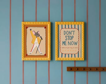 Rockstar Kids Wall Art Set Music Nursery Decor Prints Motivational Quote Posters Retro Singer Illustration Iconic Music Boho Bedroom Decor