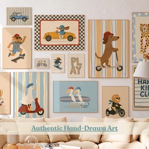 Kids Wall Art Mega Bundle 100 Printable Posters Nursery Decor Set Animal Prints Playroom Artwork Room Decor Retro Illustration Poster Pack