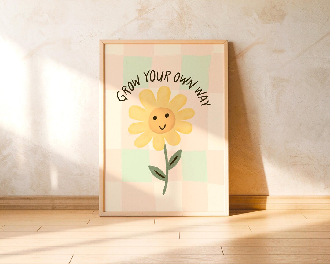 Flower Wall Art Kids Room Decor Boho Nursery Printable Positive Quote ...