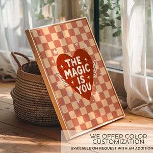 boho aesthetic digital print the magic is you with stars and hearts