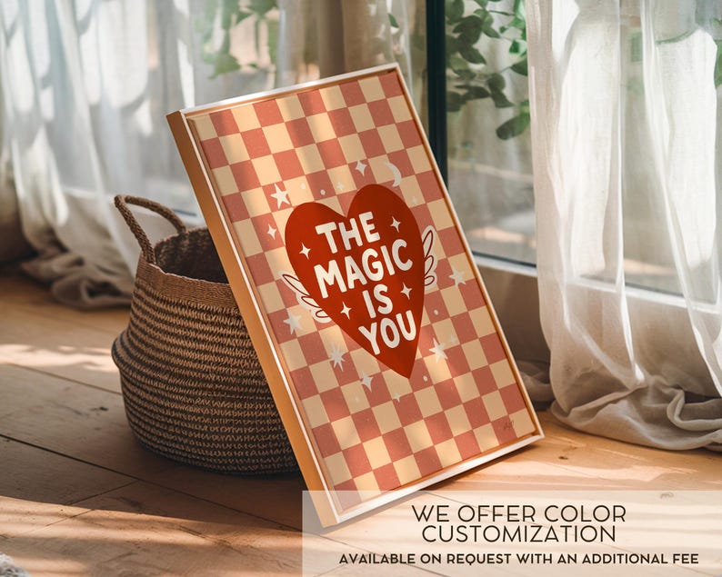 boho aesthetic digital print the magic is you with stars and hearts