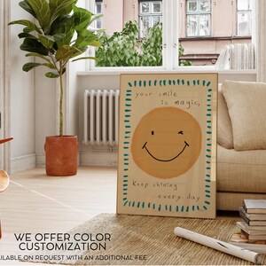 Smiley Face Poster Positive Wall Art for Kids Nursery Decor Playroom Quote Happy Toddler Bedroom Baby Room Printable Boho Minimal Montessori image 3