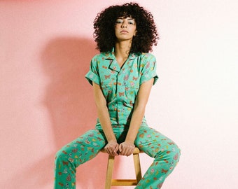 New! Mint Garden Jumpsuit | Printed jumpsuit | Boiler-suit | Romper