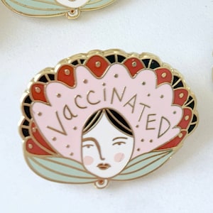 Vaccinated Enamel Pin | Gold