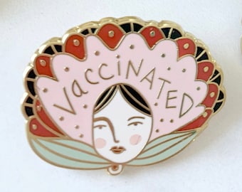 Vaccinated Enamel Pin | Gold