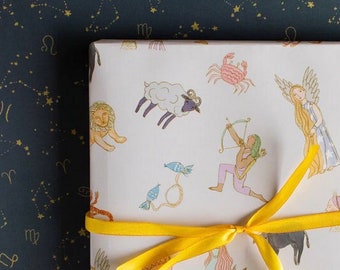 Double-sided Wrapping Paper Zodiac + Constellation 3 pack or 6 pack  | Hey Paper Boy x My Little Belleville Collab