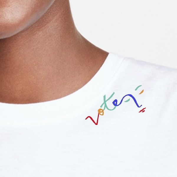 Embroidered Vote 100% Organic Tee