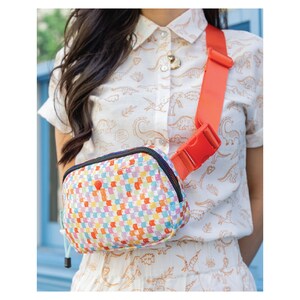 New Rainbow Multi-Check Face Fanny Pack Bum Bag Checkered bag Rainbow Multi-check belt bag image 3
