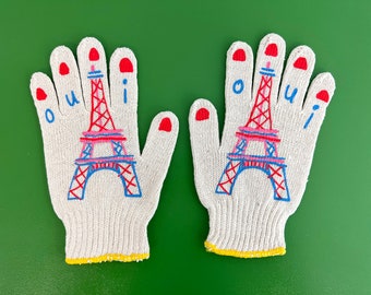 New! Paris Eiffel Tower Gardening Gloves