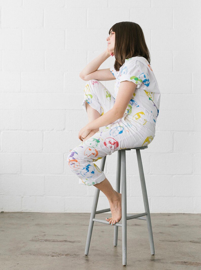 Handpainted Jumpsuit Rainbow Faces Etsy 2020 Design Awards Etsy