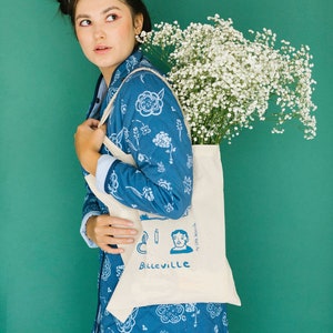 The Beijing Quilted Coat Blue Floral image 2