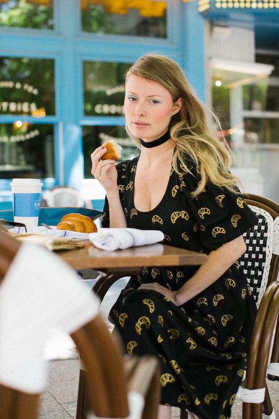 Flutter Sleeve Croissant Dress | Vintage Sun Dress | Summer Flutter Sleeve Croissant Dress | Vintage Sun Dress | Summer