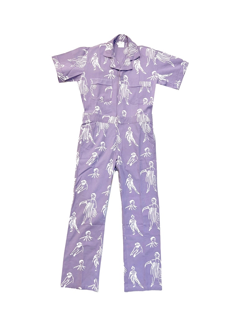 Nieuw Lavendel mensen jumpsuit Jumpsuit met print Overall Rompertje Lavendel jumpsuit afbeelding 1