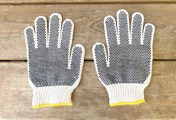 Cotton Knit Gardening Gloves with Dotted Palm Floral Print Glove12 Pack 