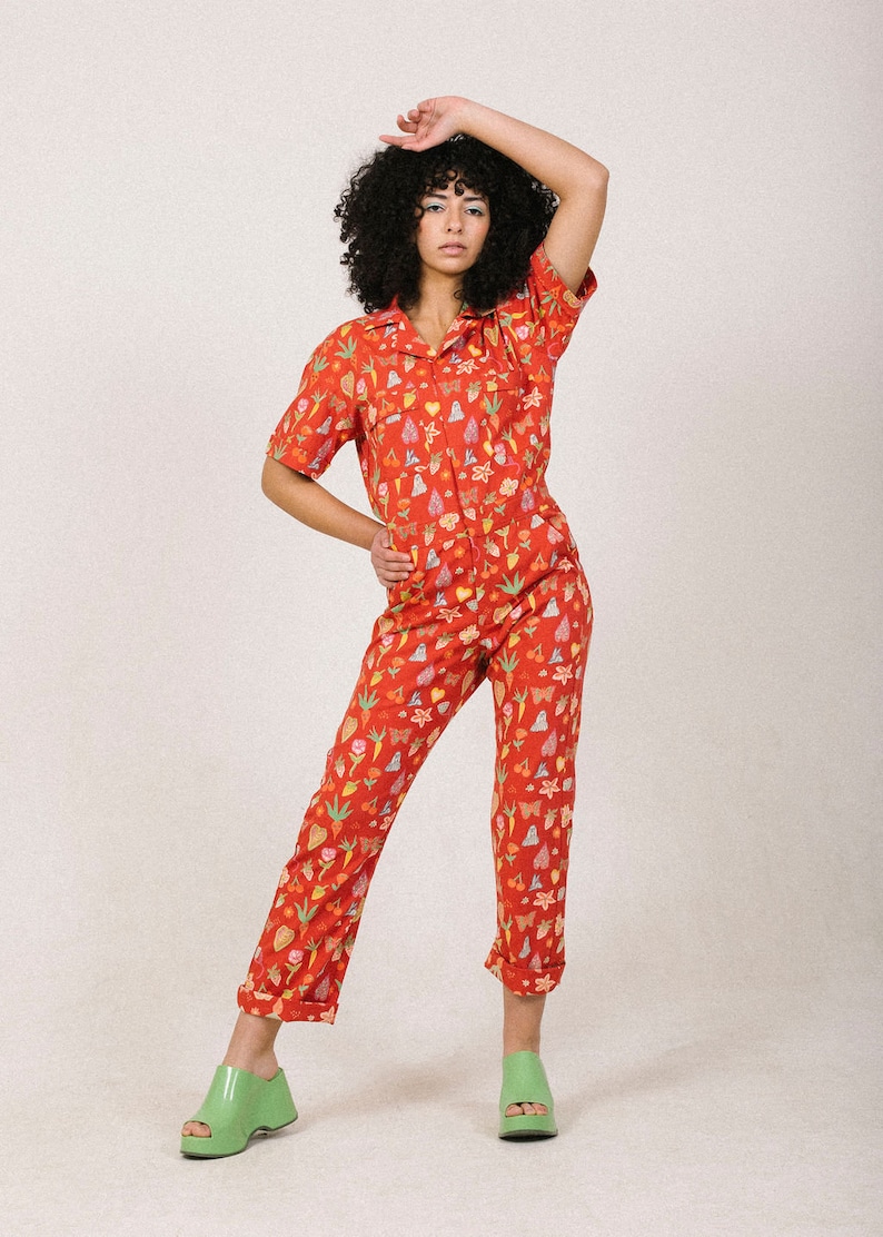 New Berry Garden Printed jumpsuit Boiler-suit Romper Berry Jumpsuit image 3