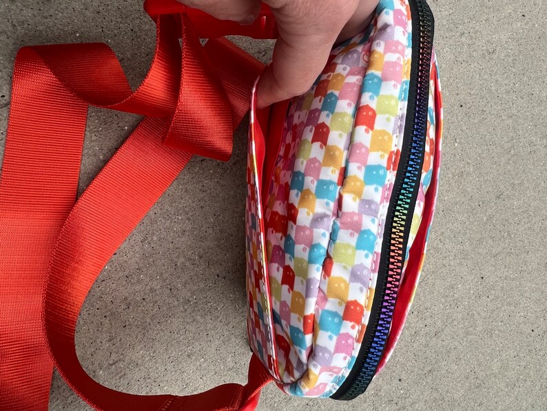 New Rainbow Multi-Check Face Fanny Pack Bum Bag Checkered bag Rainbow Multi-check belt bag image 9