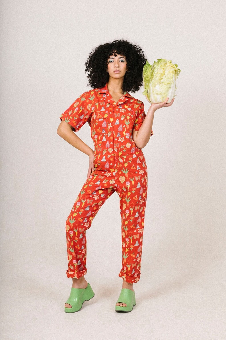 New Berry Garden Printed jumpsuit Boiler-suit Romper Berry Jumpsuit image 4