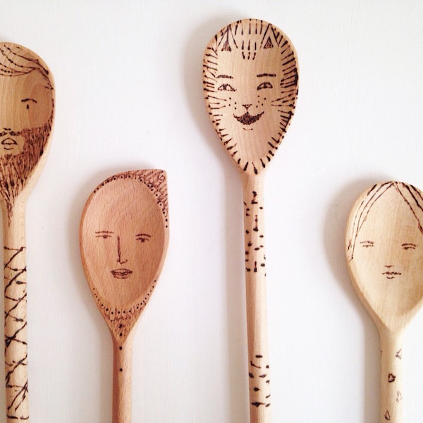 Burnished Wooden Cooking Spoons