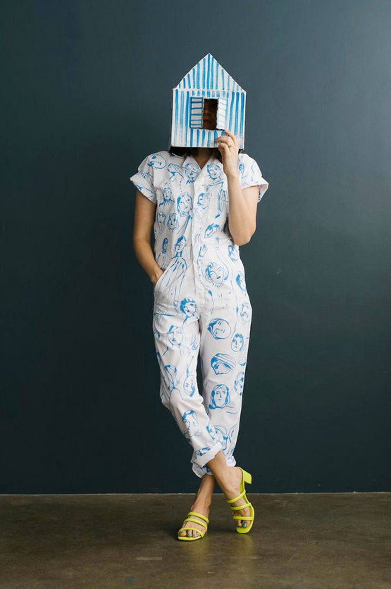 Handpainted Jumpsuit Rainbow Faces Etsy 2020 Design Awards Etsy