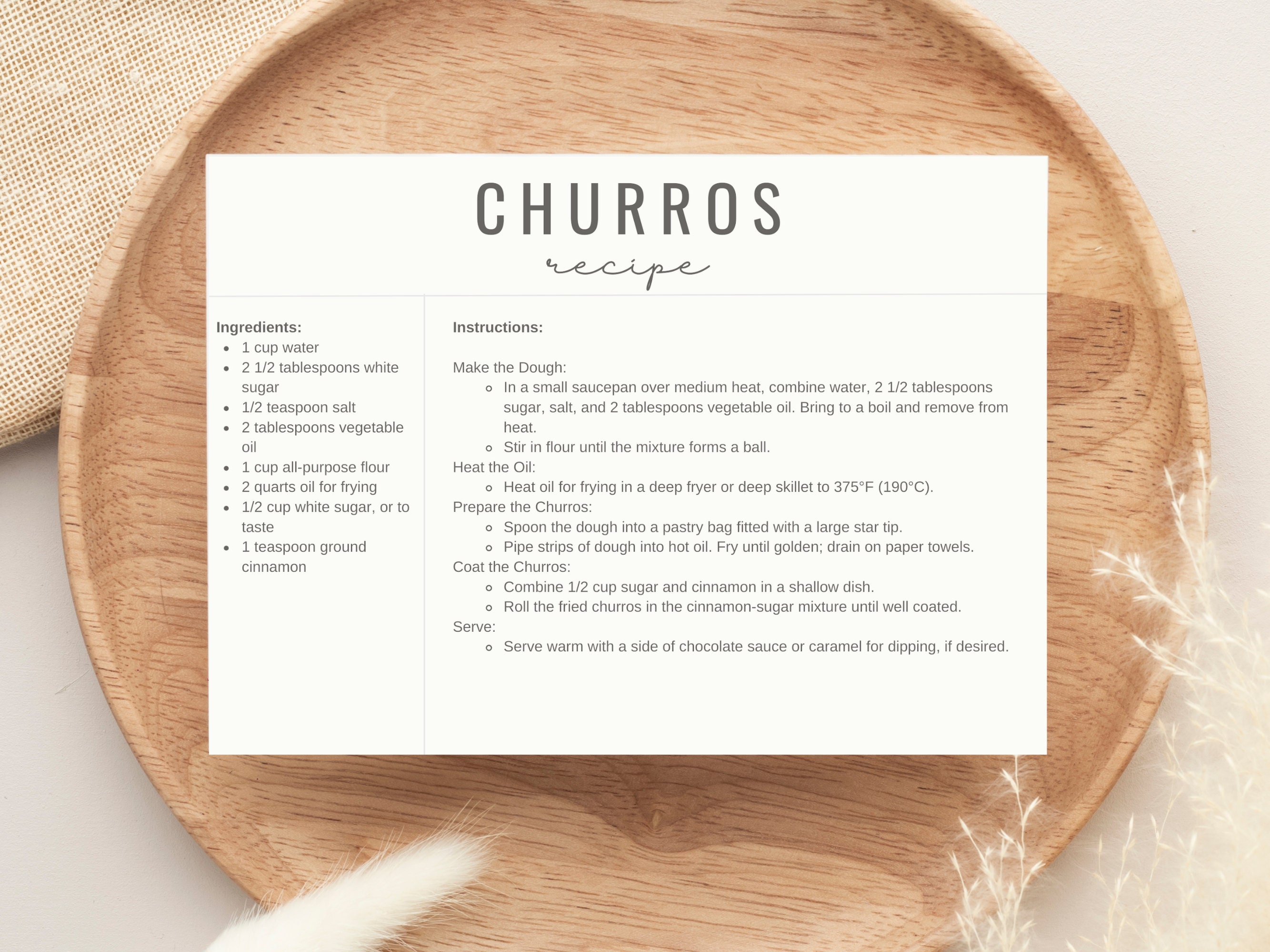 BUNDLE - Editable Recipe Card Template, Minimalist Recipe Card, DIY ...