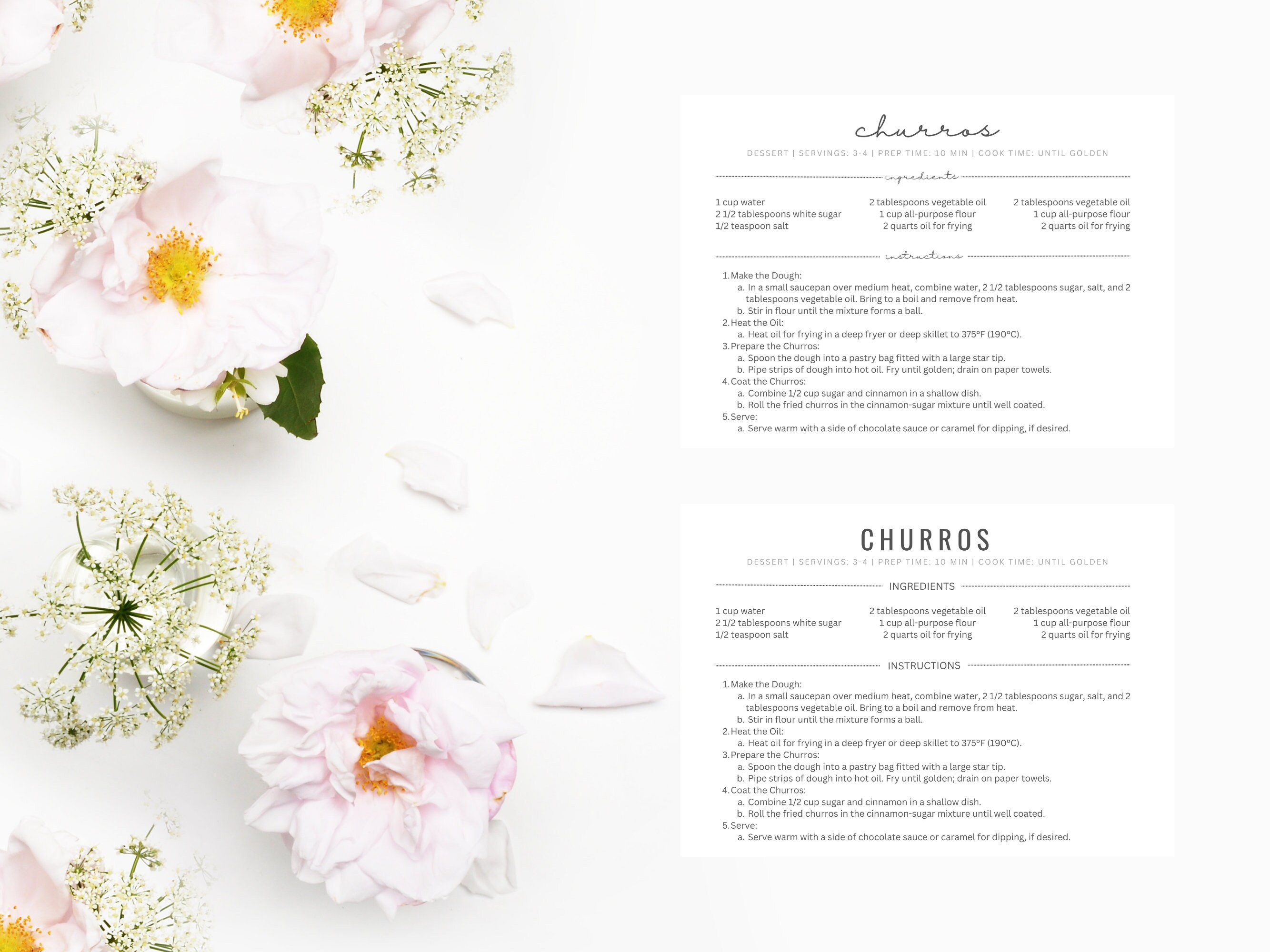 BUNDLE - Editable Recipe Card Template, Minimalist Recipe Card, DIY ...