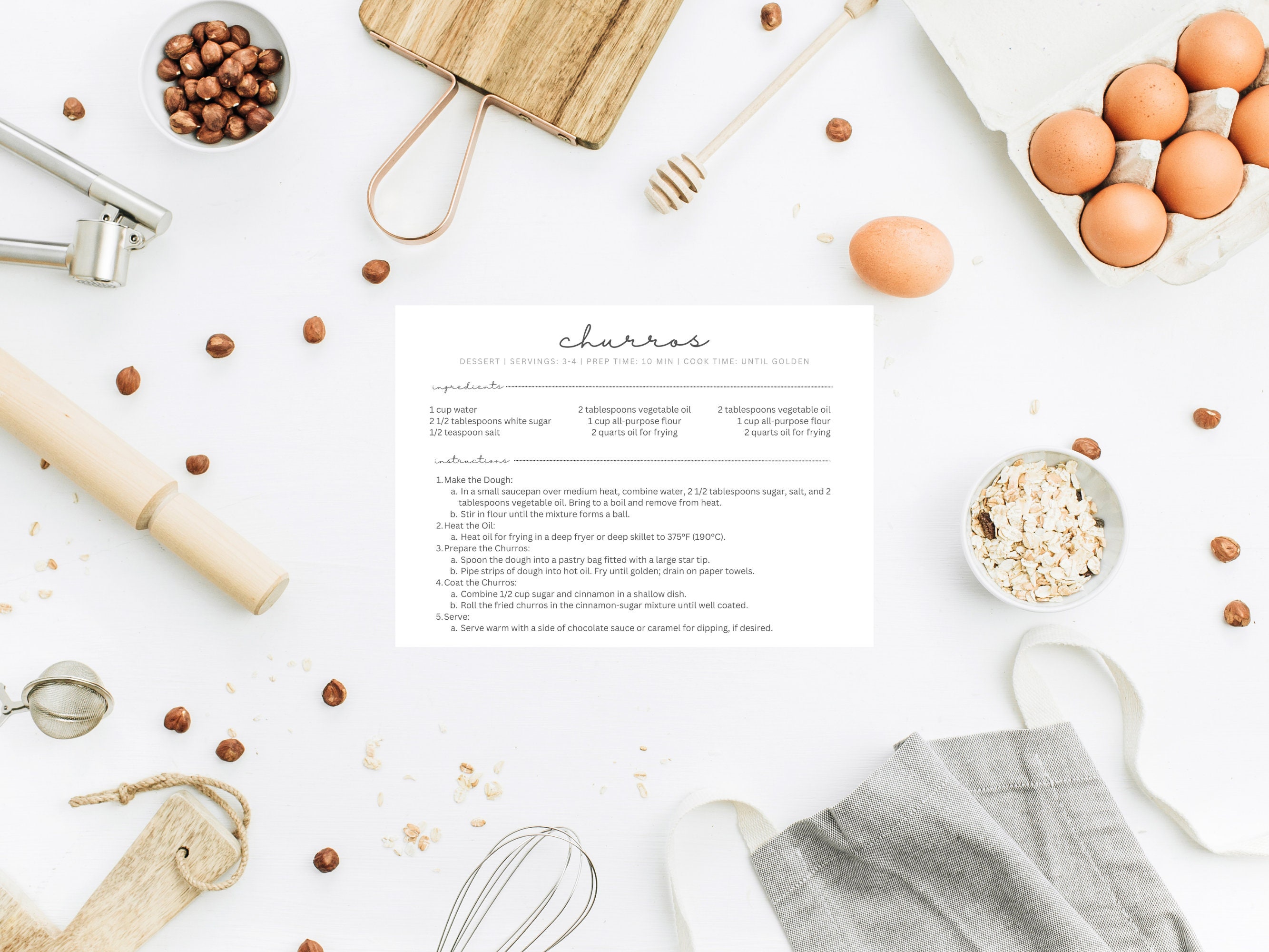 BUNDLE - Editable Recipe Card Template, Minimalist Recipe Card, DIY ...