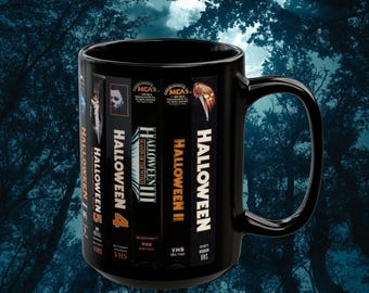 Halloween Skräckfilm VHS Svart Keramisk Mugg