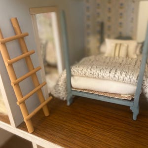 Mini Ladder with Garland l 1:12 Scale Dollhous Miniatures l by Jo Dearing Designs