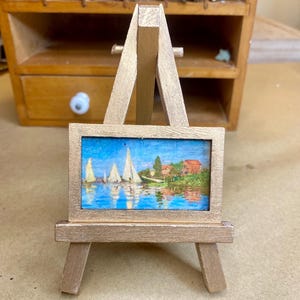 Miniature Wooden Easel | 1:12 Scale Dollhouse Art Display