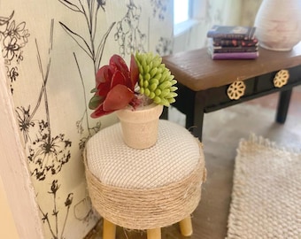 Mini Potted Succulent Plant | 1:12 Scale Dollhouse Miniature