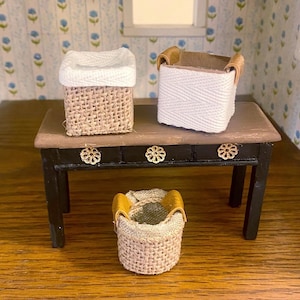 Paniers miniatures | Miniatures pour maison de poupée moderne à l'échelle 1:12