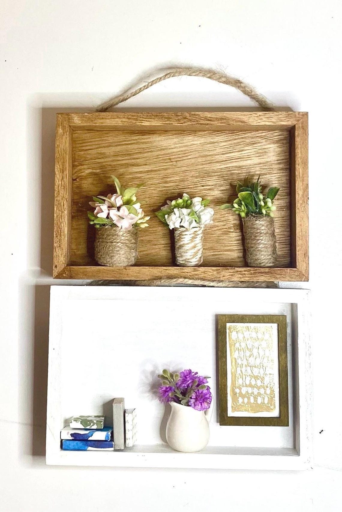 Mini Shadowboxes Miniature Shadow Box Display 1:12 Scale | Mini Display Case Shelf ...