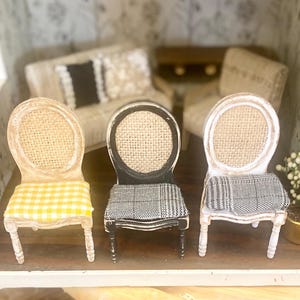 Miniature Chairs l Painted Furniture l 1:12 Scale Dollhouse Miniatures l Modern Miniatures l by JoDearingDesigns