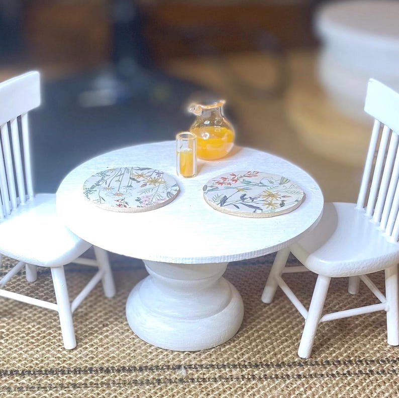 1:12 Scale Dollhouse Miniature Round Kitchen Table image 11