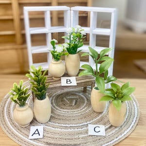 Mini Plants Set of 2 l 1:12 Scale Dollhouse Miniatures | by JoDearingDesigns