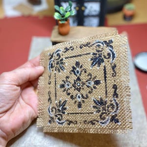 Mini Accent Rug or Tapestry 5x5.5” l 1:12 Scale Dollhouse Miniatures l by JoDearingDesigns