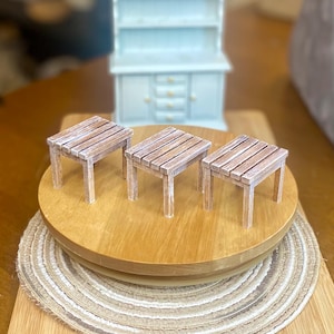 Mini Bench or Table Garden Decor l 1:12 Scale Dollhouse Miniatures l Accessories l by JoDearingDesigns