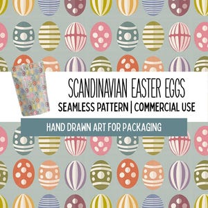 Easter Egg Surface Pattern, Seamless Pastel Spring Packaging Print, Commercial Use Holiday Branding Design