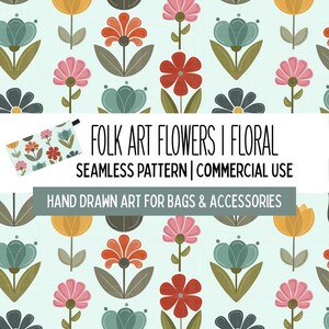 Cottagecore Florales Nahtloses Muster für Tragetaschen, Plant Shop & Farmers Market Accessoire Oberflächendesign, kommerzielle Nutzung Digitale Datei