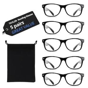 EYEBOGO Taylor 5-Pack Designer Wayfarer Reading Glasses for Men and Women image 2